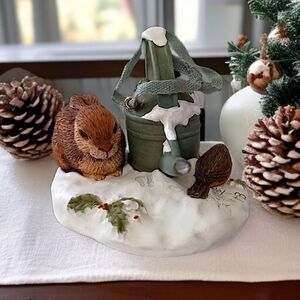 Hallmark Snowy Garden Ornament Marjolein Bastin 2000 Bunny Robin Christmas Boxed